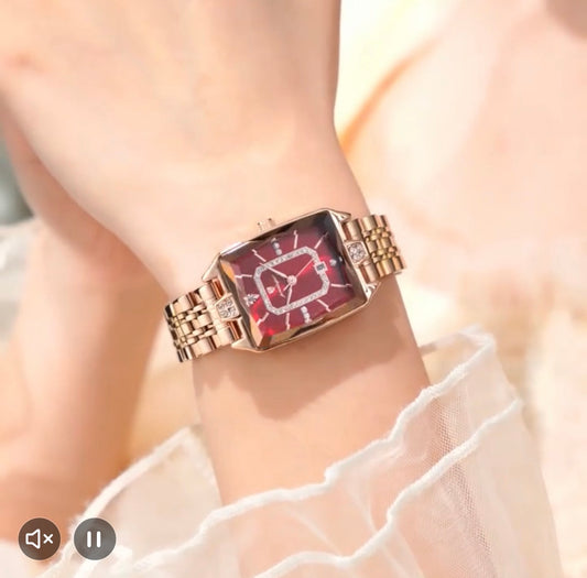 POEDAGAR Elegant Women's Watch Date Women's Watch Stainless Steel Rectangular Quartz Watch Women's Reloj