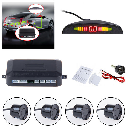 Système de 4 Capteurs Radar de Recul Universel à LED pour Voiture