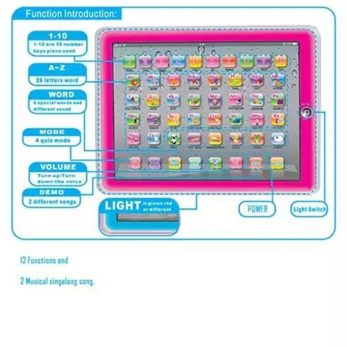 Tablette éducative intelligente avec 12 fonctions amusantes et éducatives